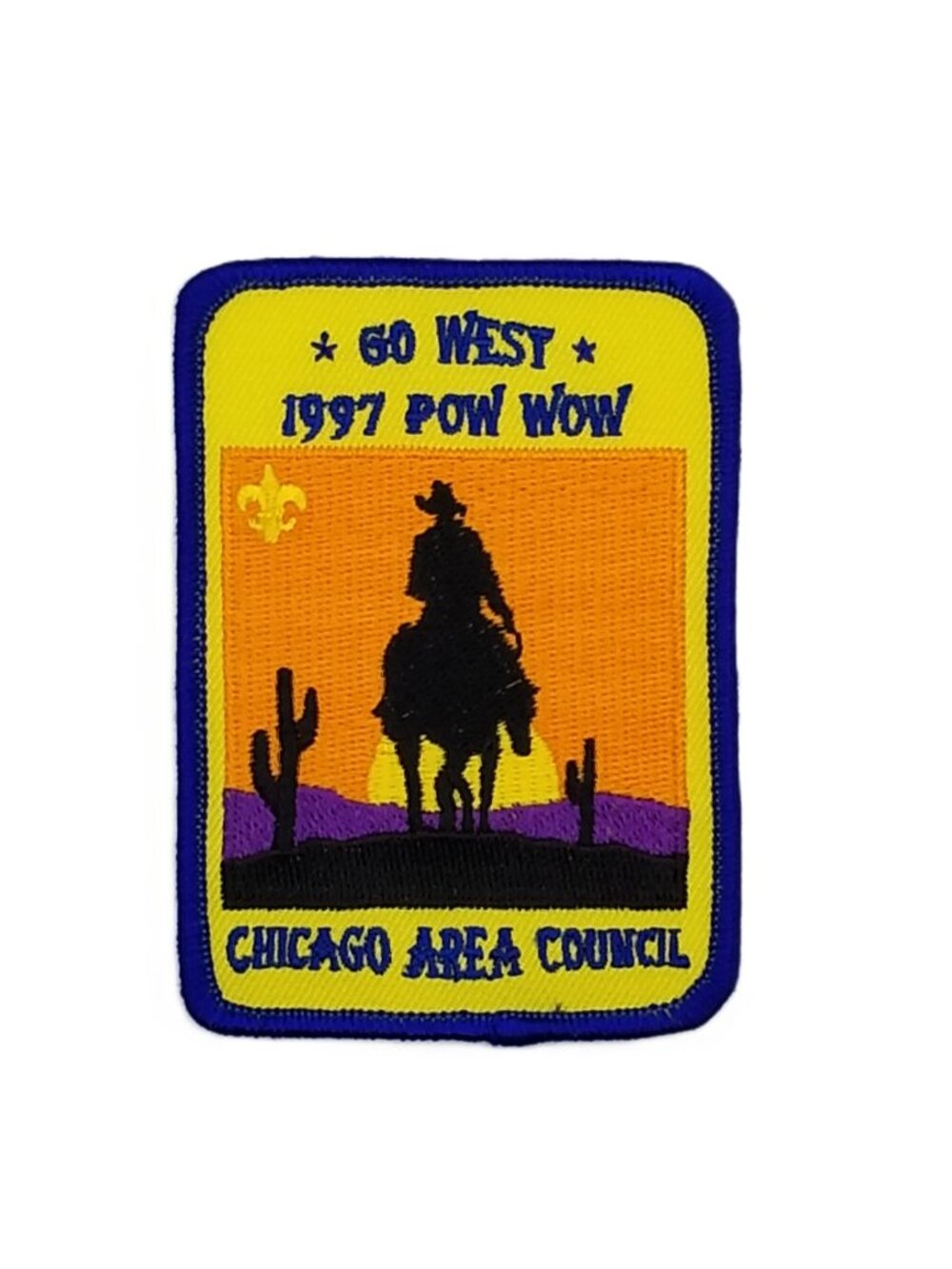 Vintage Boy Scout BSA Pow Wow Patch Chicago Area Council 1997 Go West NOS
